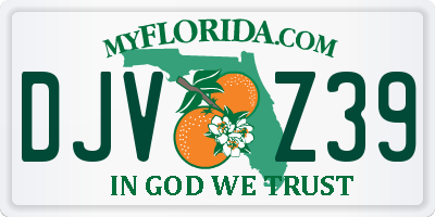 FL license plate DJVZ39
