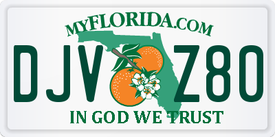 FL license plate DJVZ80