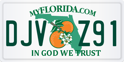 FL license plate DJVZ91
