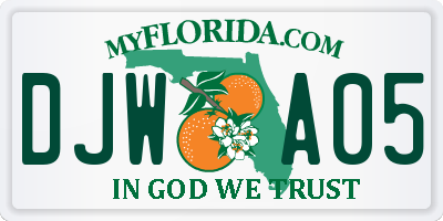 FL license plate DJWA05