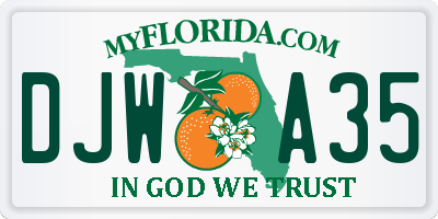 FL license plate DJWA35