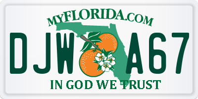 FL license plate DJWA67