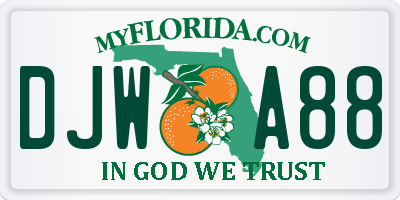 FL license plate DJWA88