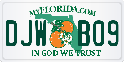 FL license plate DJWB09