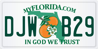 FL license plate DJWB29