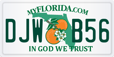 FL license plate DJWB56