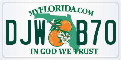 FL license plate DJWB70