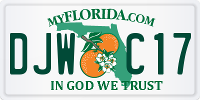 FL license plate DJWC17