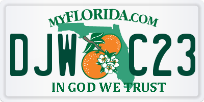 FL license plate DJWC23