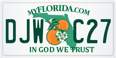 FL license plate DJWC27