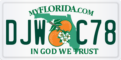FL license plate DJWC78