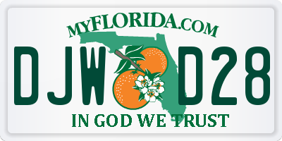FL license plate DJWD28
