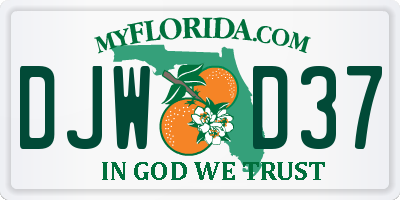 FL license plate DJWD37