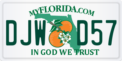 FL license plate DJWD57