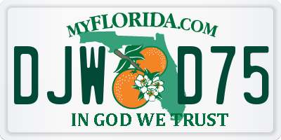 FL license plate DJWD75