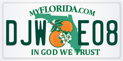 FL license plate DJWE08