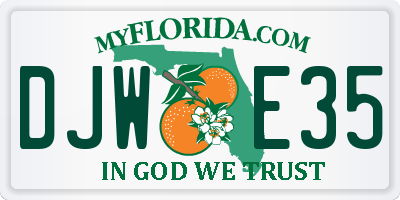 FL license plate DJWE35
