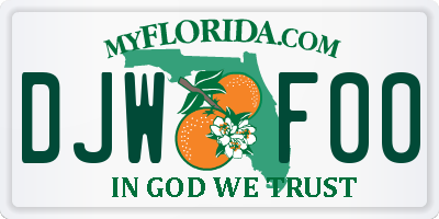 FL license plate DJWF00