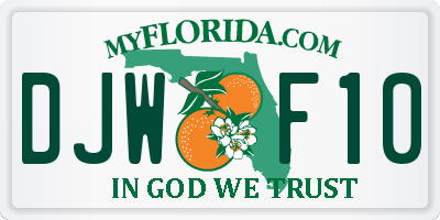 FL license plate DJWF10