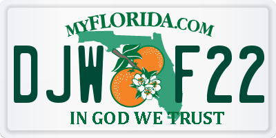 FL license plate DJWF22
