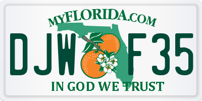 FL license plate DJWF35