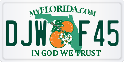 FL license plate DJWF45