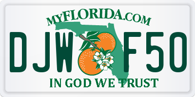 FL license plate DJWF50
