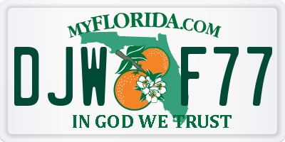 FL license plate DJWF77