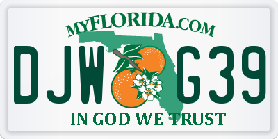 FL license plate DJWG39