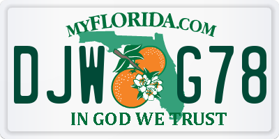 FL license plate DJWG78