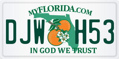 FL license plate DJWH53