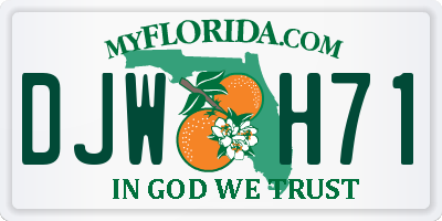 FL license plate DJWH71