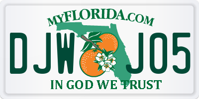 FL license plate DJWJ05