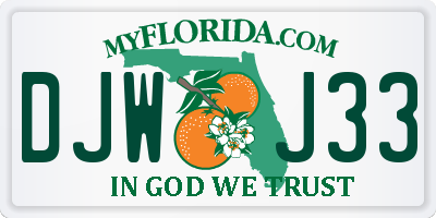 FL license plate DJWJ33