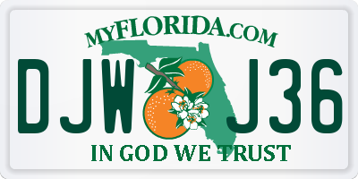 FL license plate DJWJ36