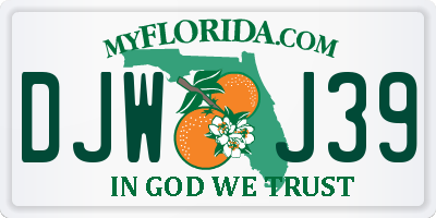 FL license plate DJWJ39