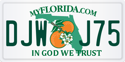 FL license plate DJWJ75