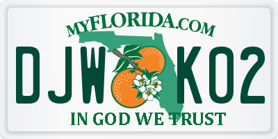 FL license plate DJWK02