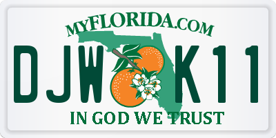 FL license plate DJWK11