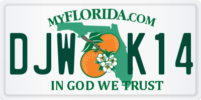 FL license plate DJWK14