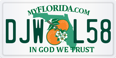 FL license plate DJWL58