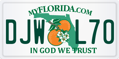 FL license plate DJWL70