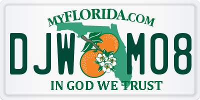 FL license plate DJWM08