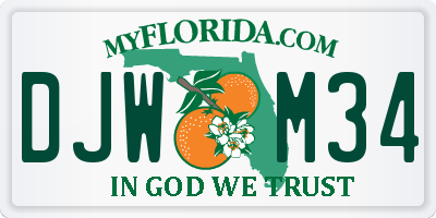 FL license plate DJWM34