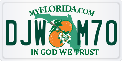FL license plate DJWM70