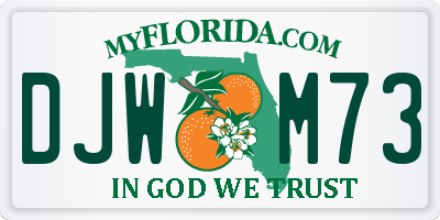 FL license plate DJWM73