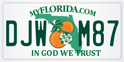 FL license plate DJWM87