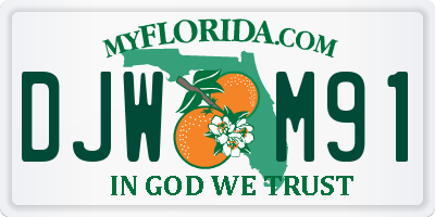 FL license plate DJWM91