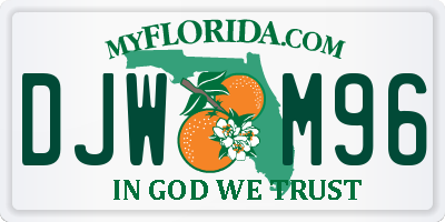 FL license plate DJWM96