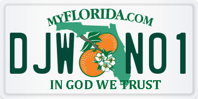 FL license plate DJWN01